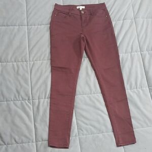 EUC Love, Fire Maroon Denim Dyed Pants Jeans Size 1